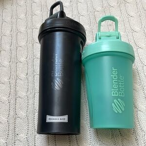 2 Blender Bottle shaker cups. 20 & 28 oz. Ball/mixer inside. Very good condition